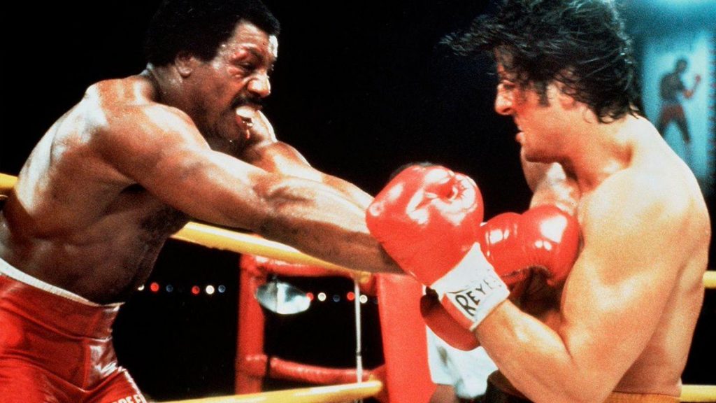 Carl Weathers and Sylvester Stallone in the Rocky franchise