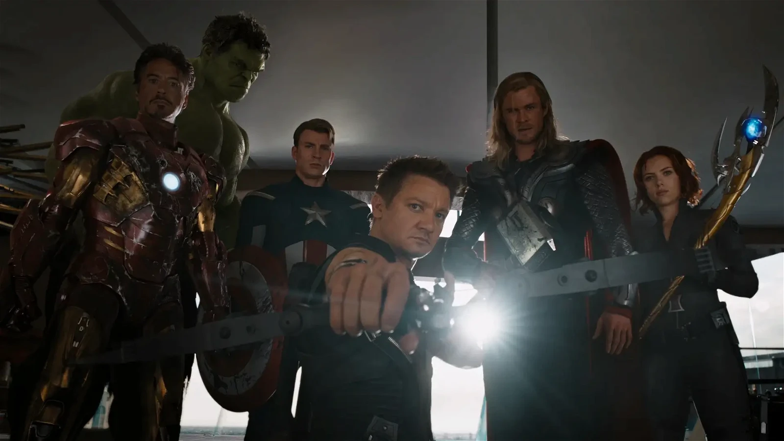 The original six superheroes from The Avengers (2012)