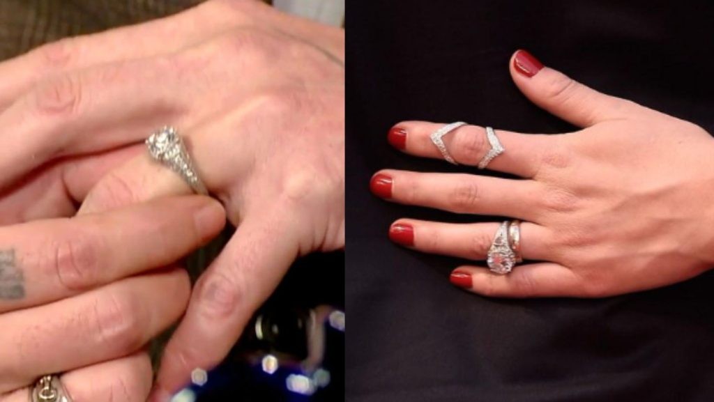 Depp's engagement ring (L) and Heard's engagement ring (R) 