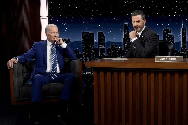 Jimmy Kimmel alongside Joe Biden 