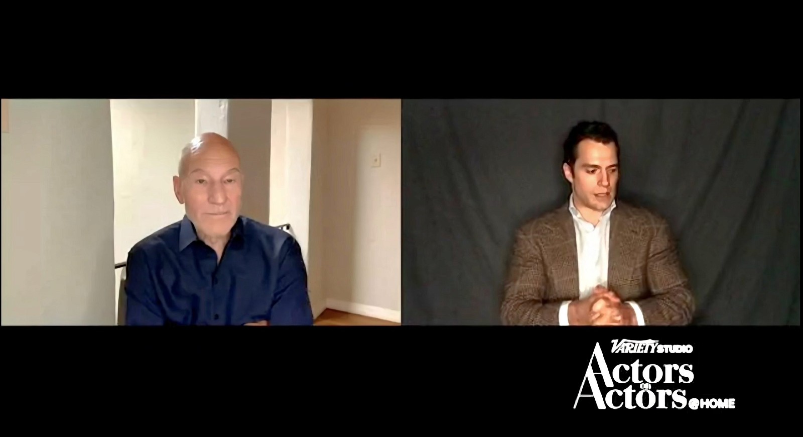 Patrick Stewart and Henry Cavill during an interview with Variety