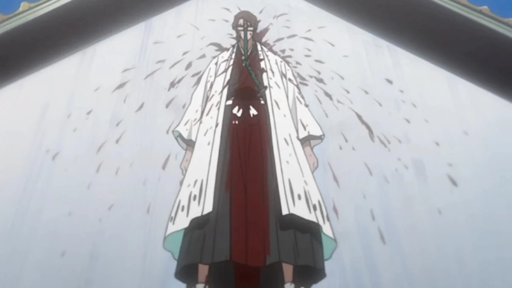 aizen sosuke faked his death (anime bleach)