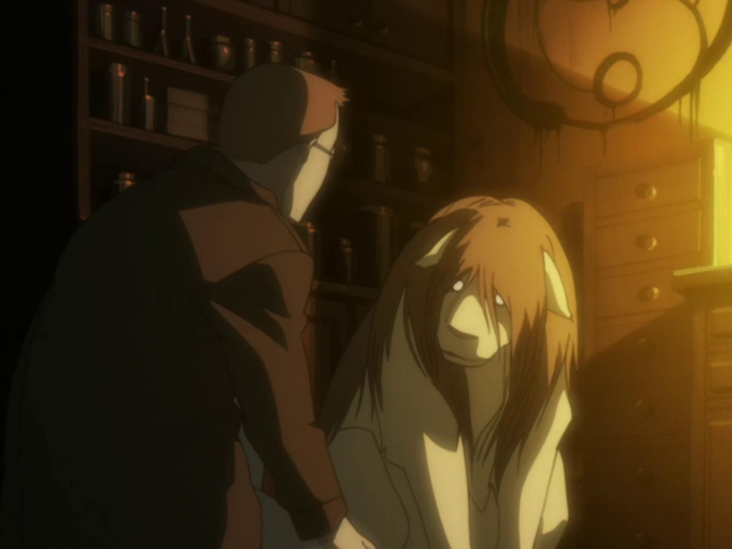 shou tucker fuses his daughter and his dog (anime - Fullmetal Alchemist)