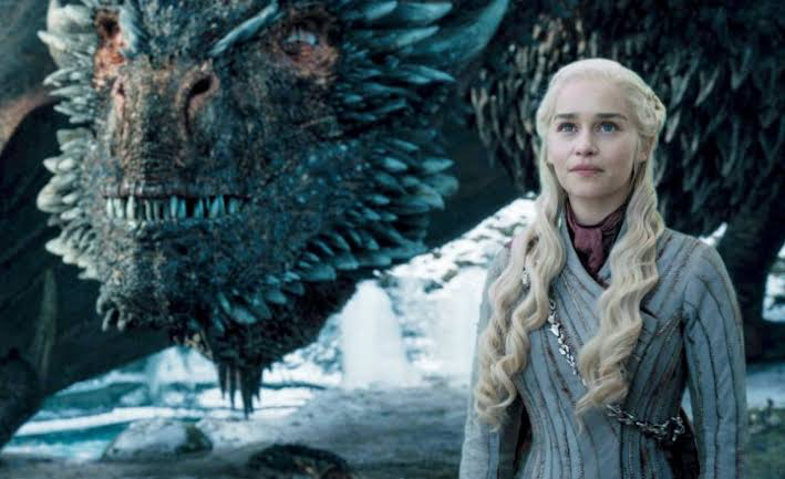 Emilia Clarke as Daenerys in a still from Game of Thrones