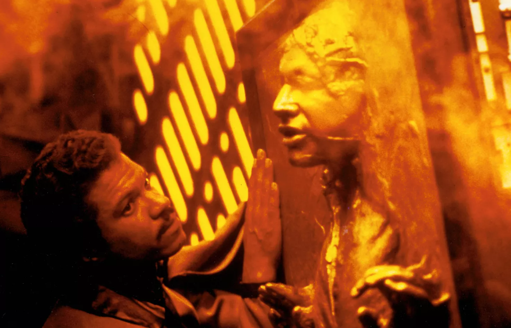 Lando Calrissian freezing Han Solo