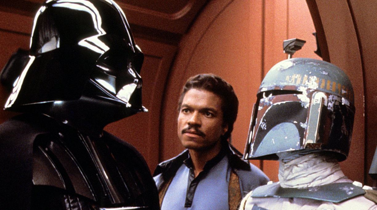 Lando Calrissian with Darth Vader and Boba Fett