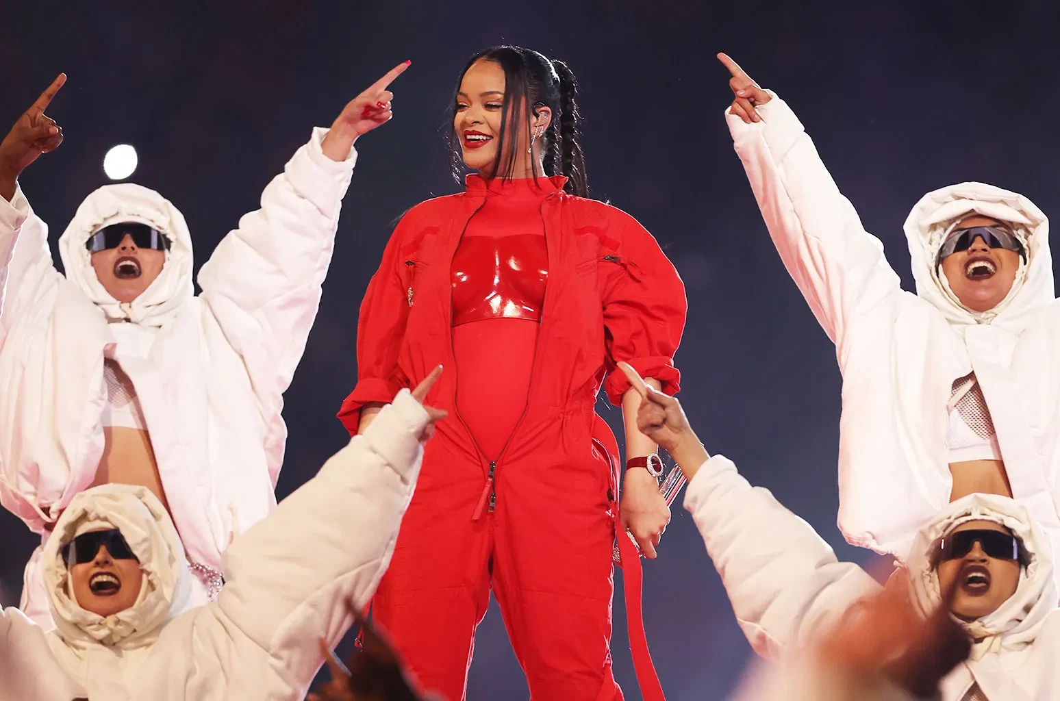 Rihanna at the 2023 Super Bowl halftime show