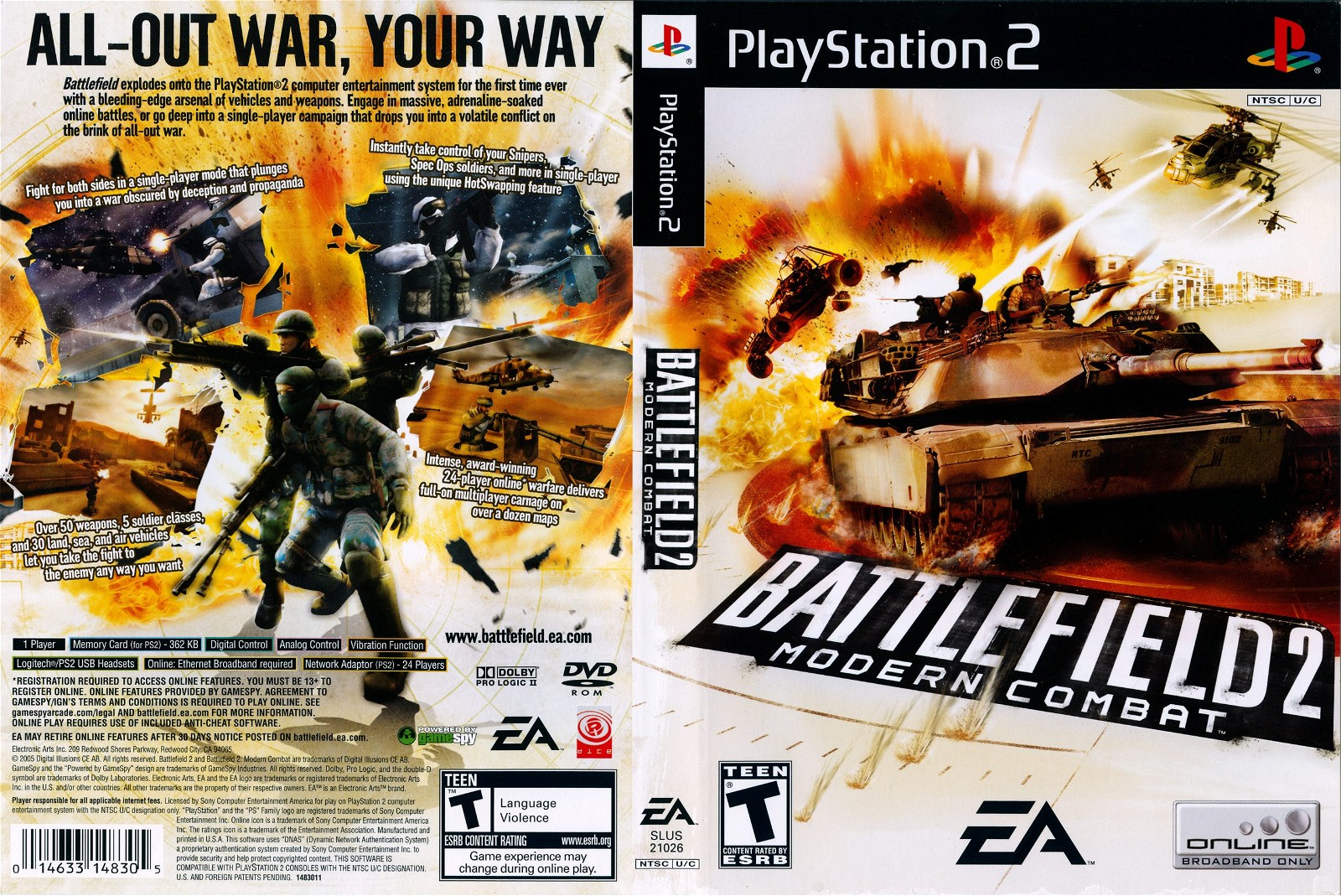 Battlefield 2 Modern Combat PS2 box art