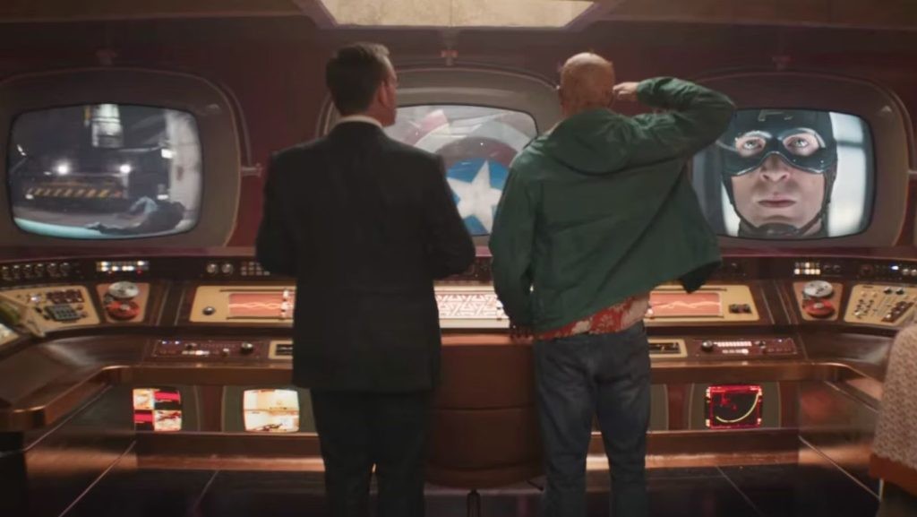 The scene from Deadpool 3 trailer of Wade Wilson saluting Captain America