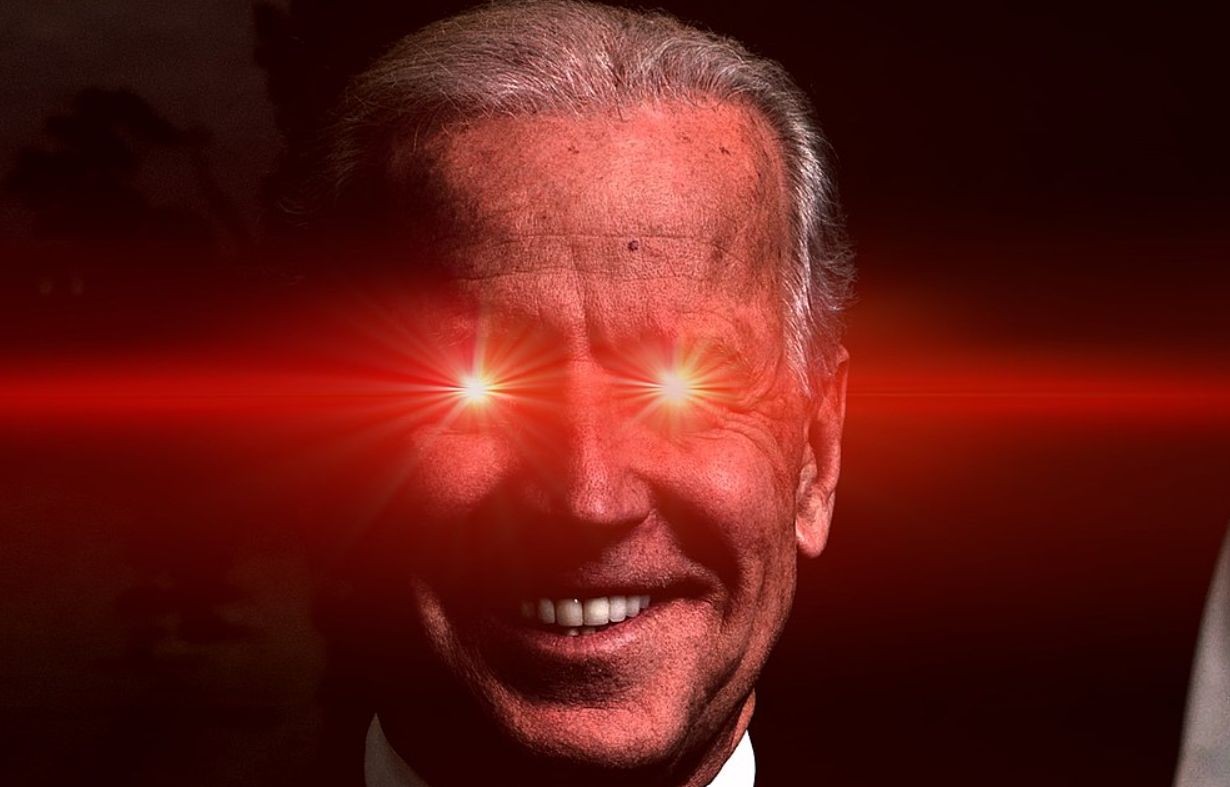 Joe Biden in the Dark Brandon meme