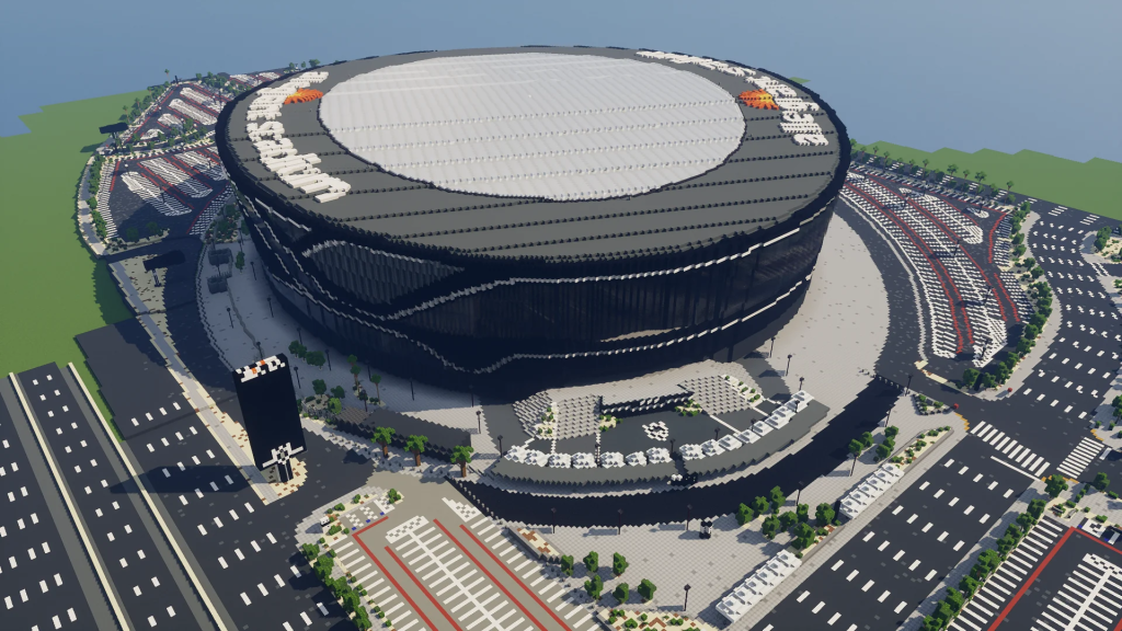 The Allegiant Stadium recreated in Minecraft to celebrate the Superbowl