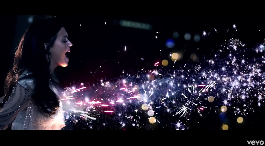 A still from the Firework music video