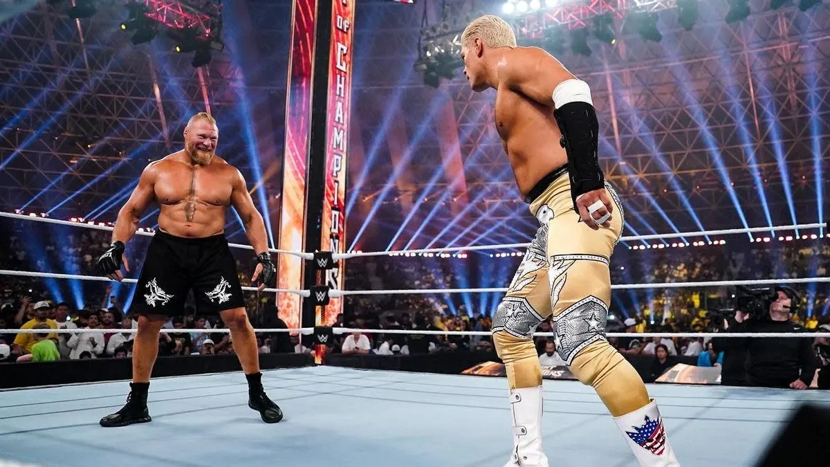 Brock Lesnar and Cody Rhodes at WWE Night of Champions