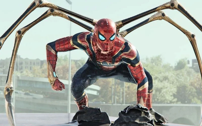 Tom Holland wearing his special Spider-Man suit 