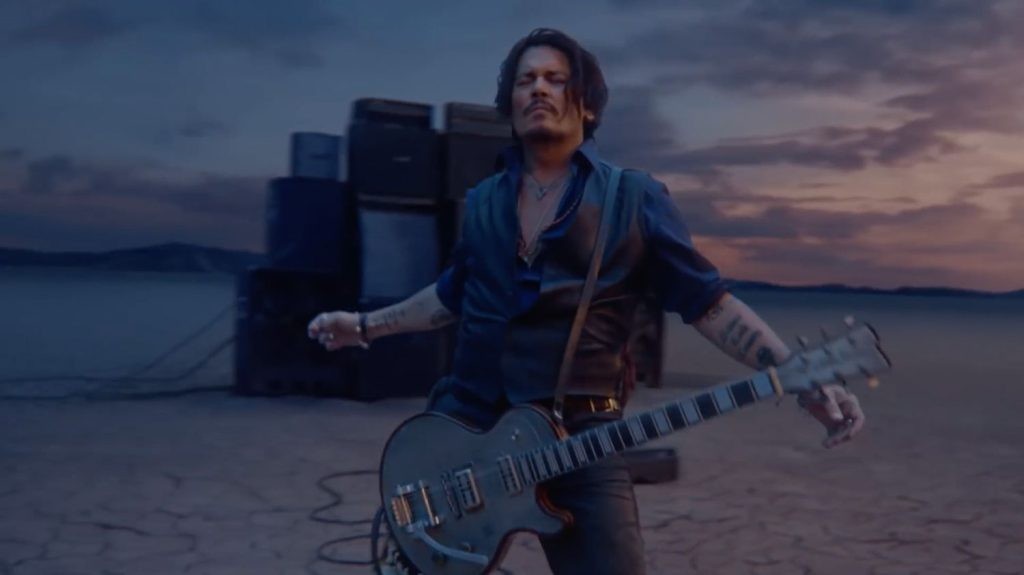 Johnny Depp in a still from his advertisement for Sauvage by Dior