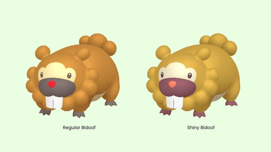 Bidoof shiny in Pokémon games
