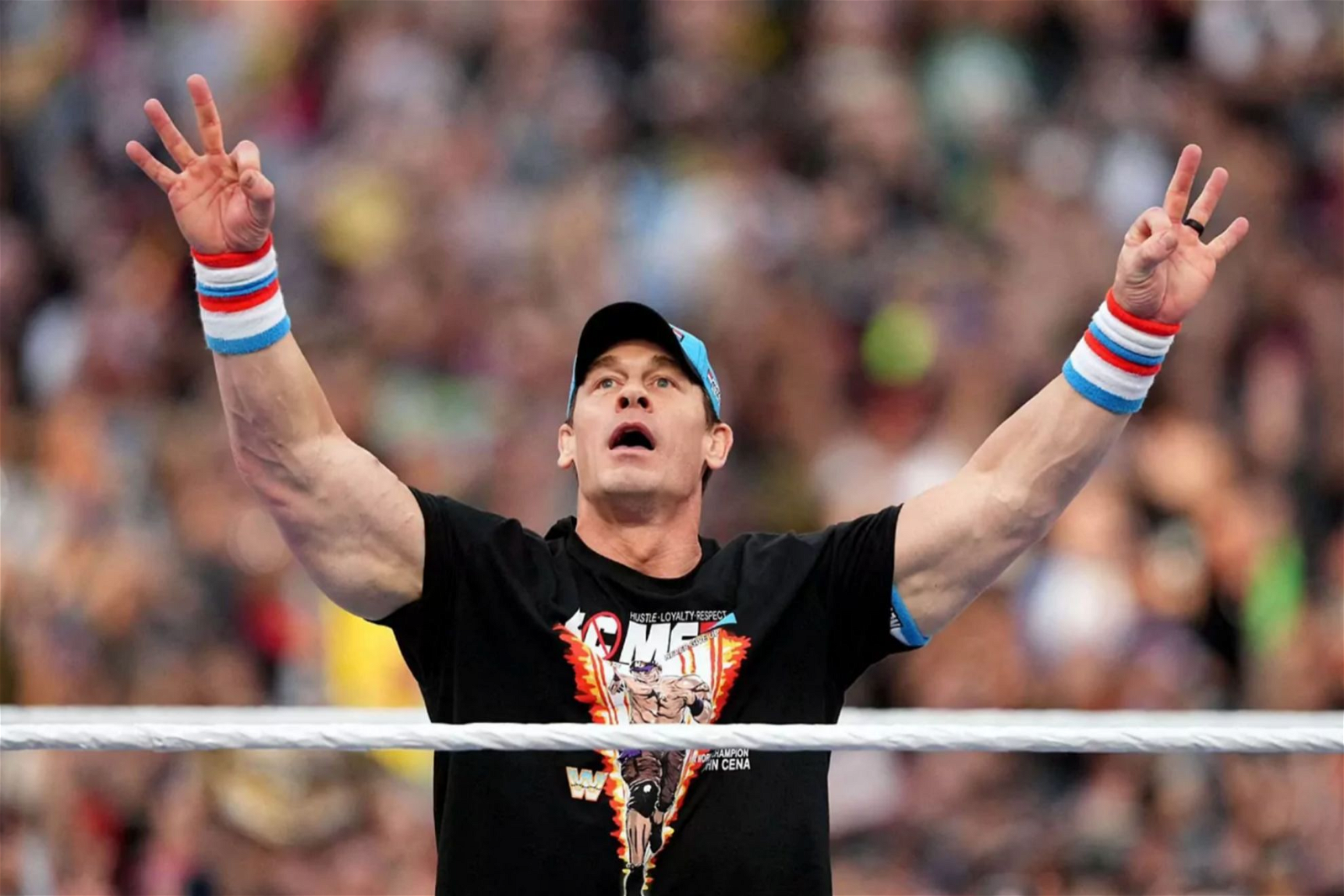 John Cena with his signature hand gesture 