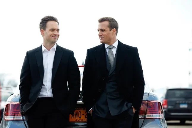 Patrick J Adams and Gabriel Macht in Suits