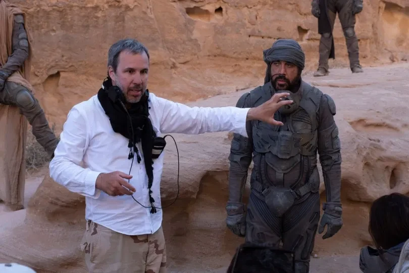 Denis Villeneuve on the set of Dune