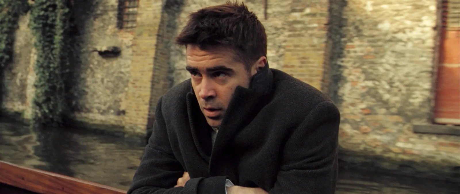 Colin Farrell in a still from In Bruges (2008)