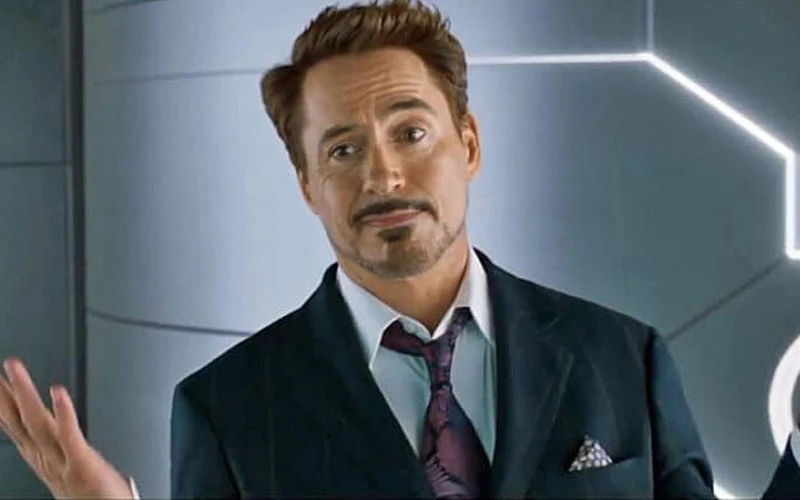 Robert Downey Jr. portraying Tony Stark in this scene 