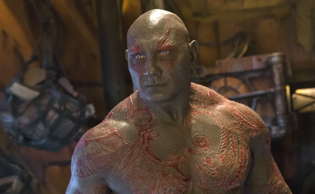 Dave Bautista as Drax in a still from Guardians of the Galaxy Vol. 3