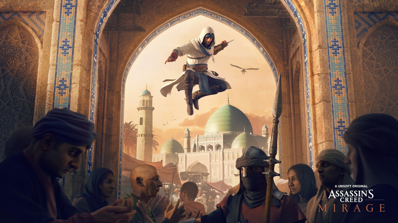 The busy streets of Baghdad in Assassin's Creed Mirage have period-accurate linguistic diversity.