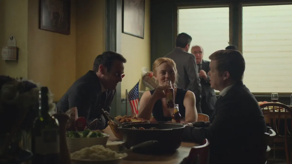 Foggy Nelson (Elden Henson), Karen Page (Deborah Ann Woll), and Matt Murdock (Charlie Cox) in Daredevil | Netflix