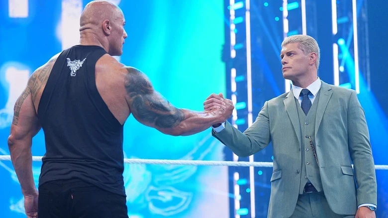 The Rock and Cody Rhodes on Friday Night SmackDown. 