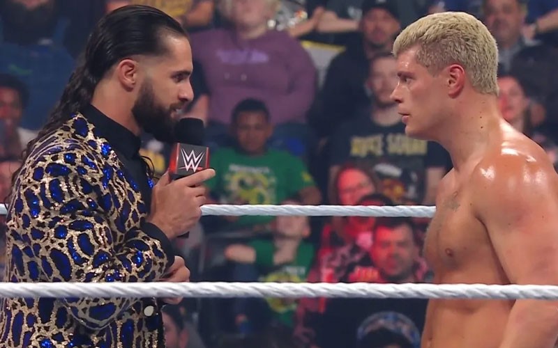 Seth Rollins and Cody Rhodes on an episode of Monday Night RAW 