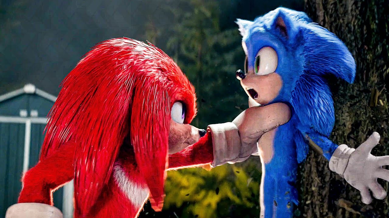 Idris Elba and Ben Schwartz in Sonic the Hedgehog 2