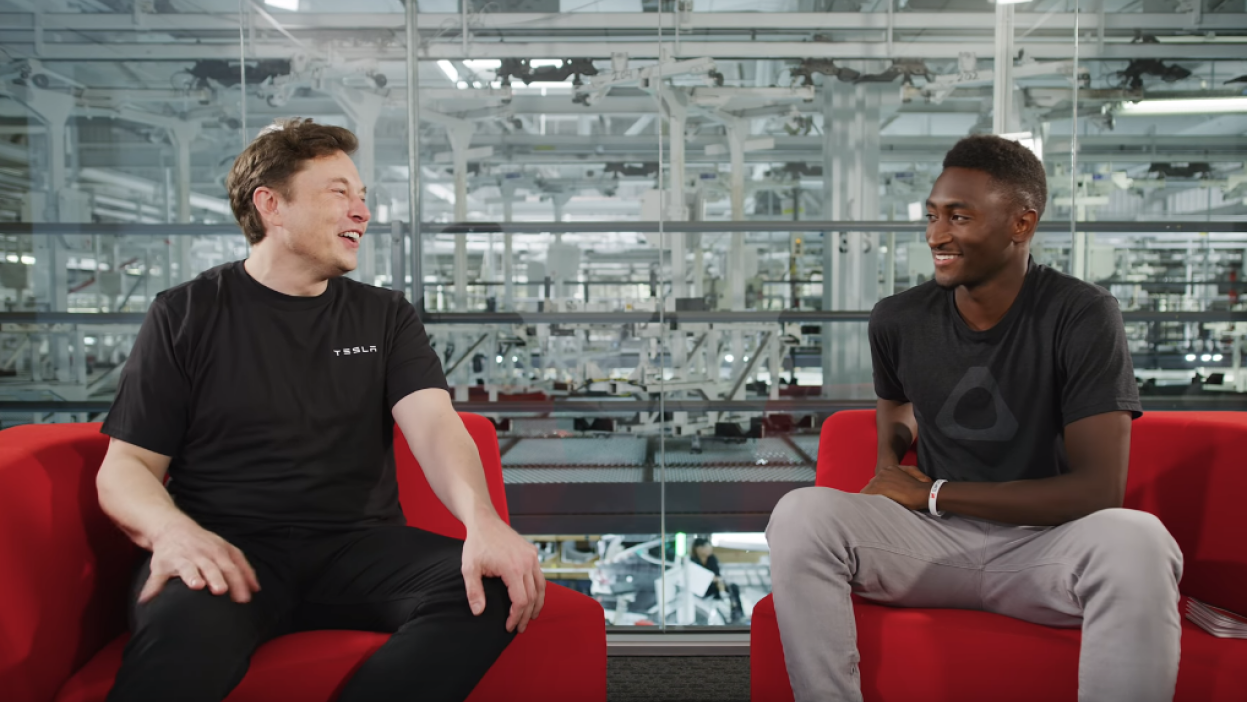 Elon Musk and YouTuber Marques Brownlee