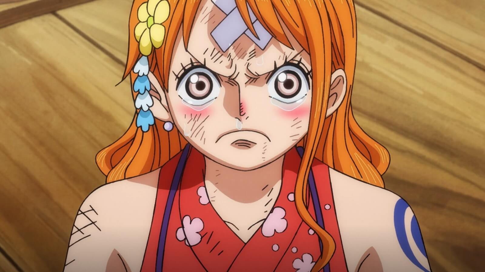 An angry Nami in One Piece