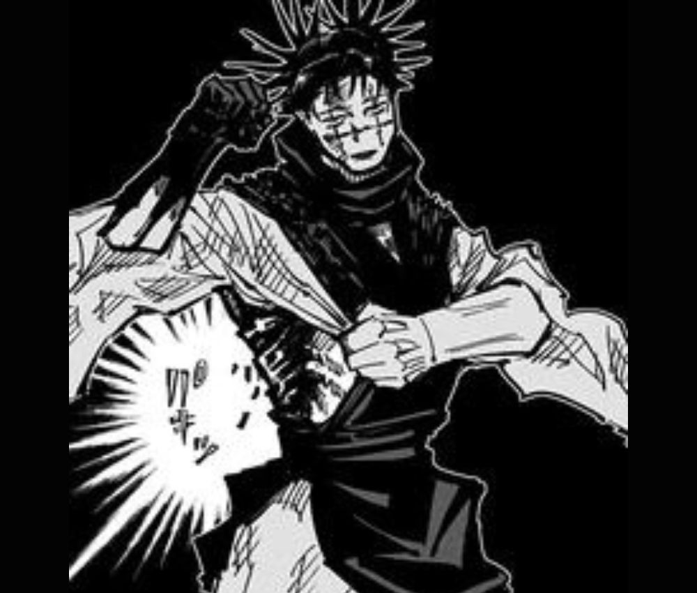 Choso showing his wound in the Jujutsu Kaisen manga