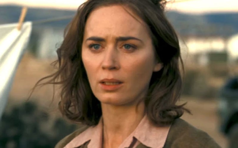 Emily Blunt looking on in this scene from Oppenheimer