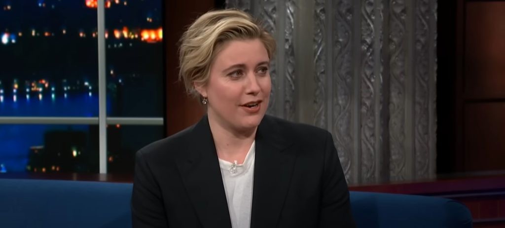 Barbie filmmaker Greta Gerwig on The Late Show with Stephen Colbert