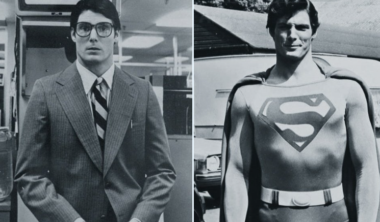 Christopher Reeve as Clark Kent and Superman