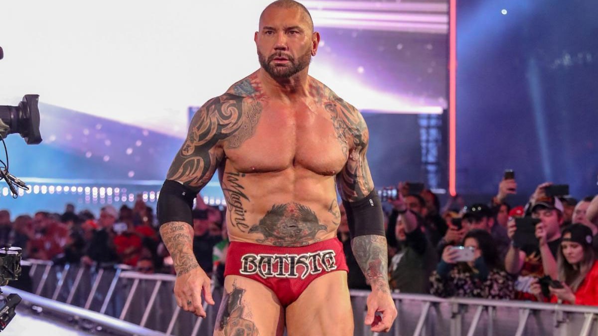 Dave Bautista in his final wrestling match at WrestleMania 35