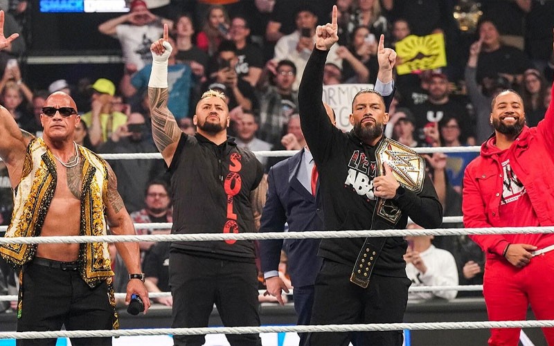 The Bloodline during a recent episode of Friday Night SmackDown 