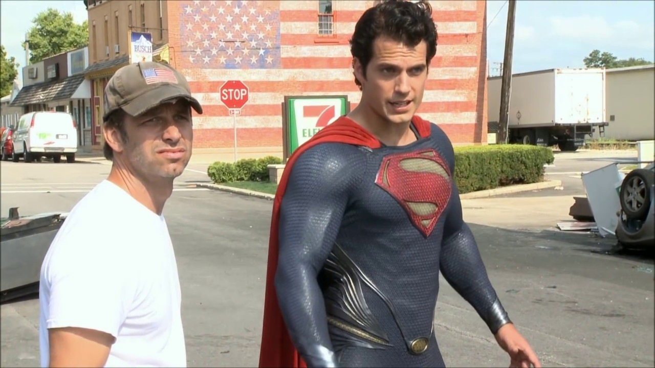 Zack Snyder and Henry Cavill on the sets of Man of Steel
