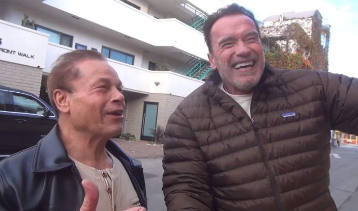 Arnold Schwarzenegger with Franco Columbu