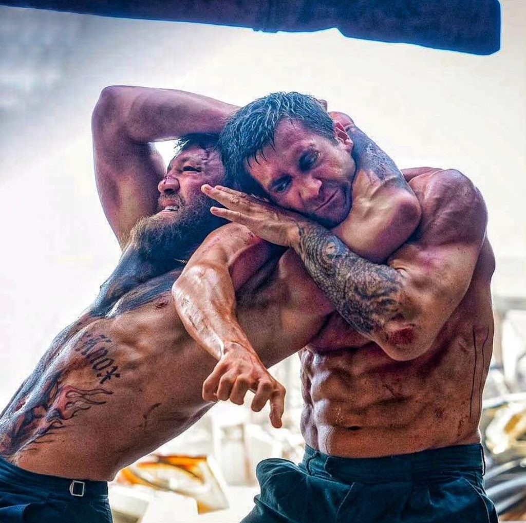 Conor McGregor and Jake Gyllenhaal in Roadhouse | X