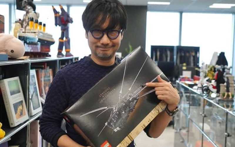 Hideo Kojima with a lego set 