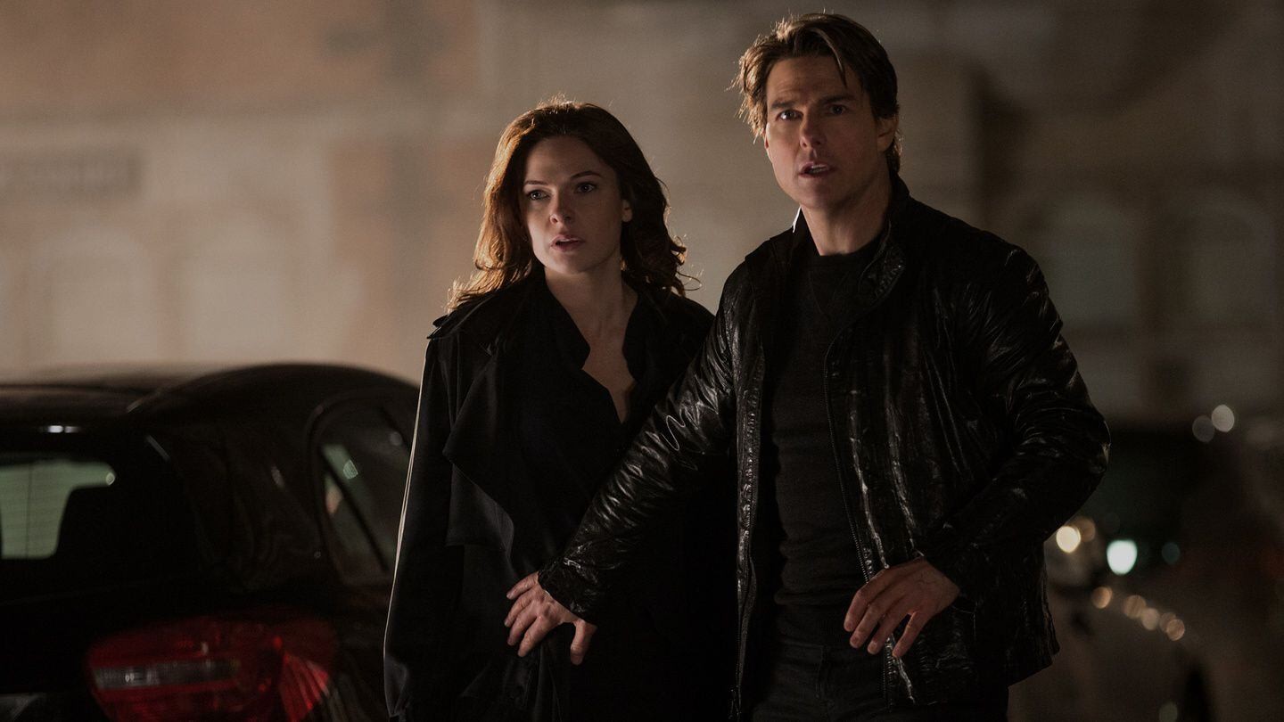 Rebecca Ferguson as Ilsa Faust alongside Tom Cruise in the Mission: Impossible films