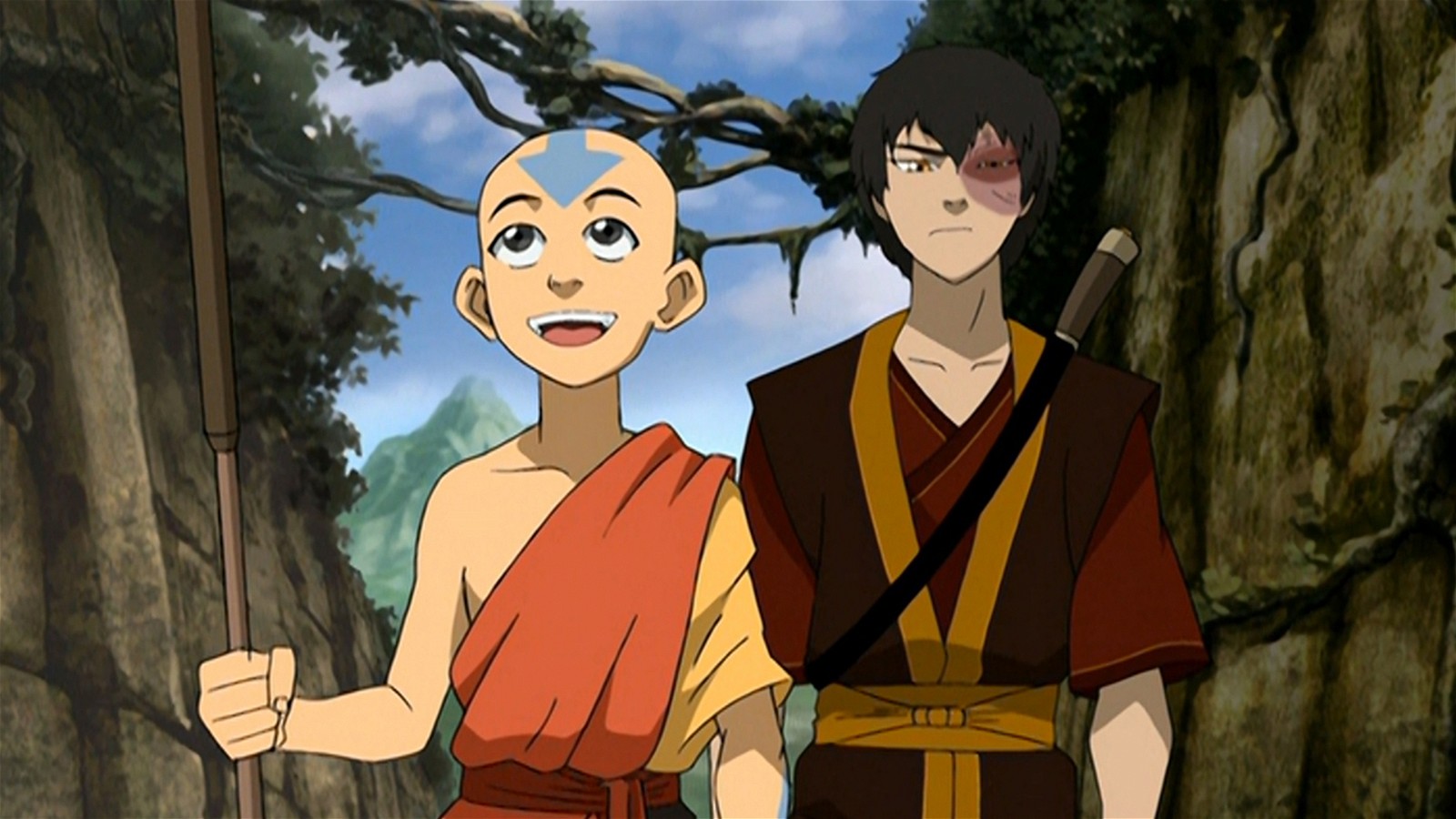 Aang and Zoku in Avatar: The Last Airbender season 3