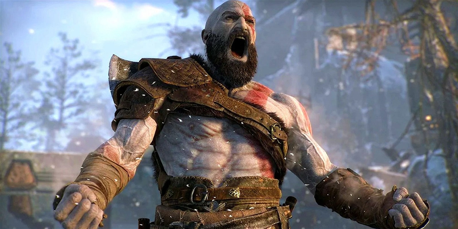 A still of Kratos from God of War