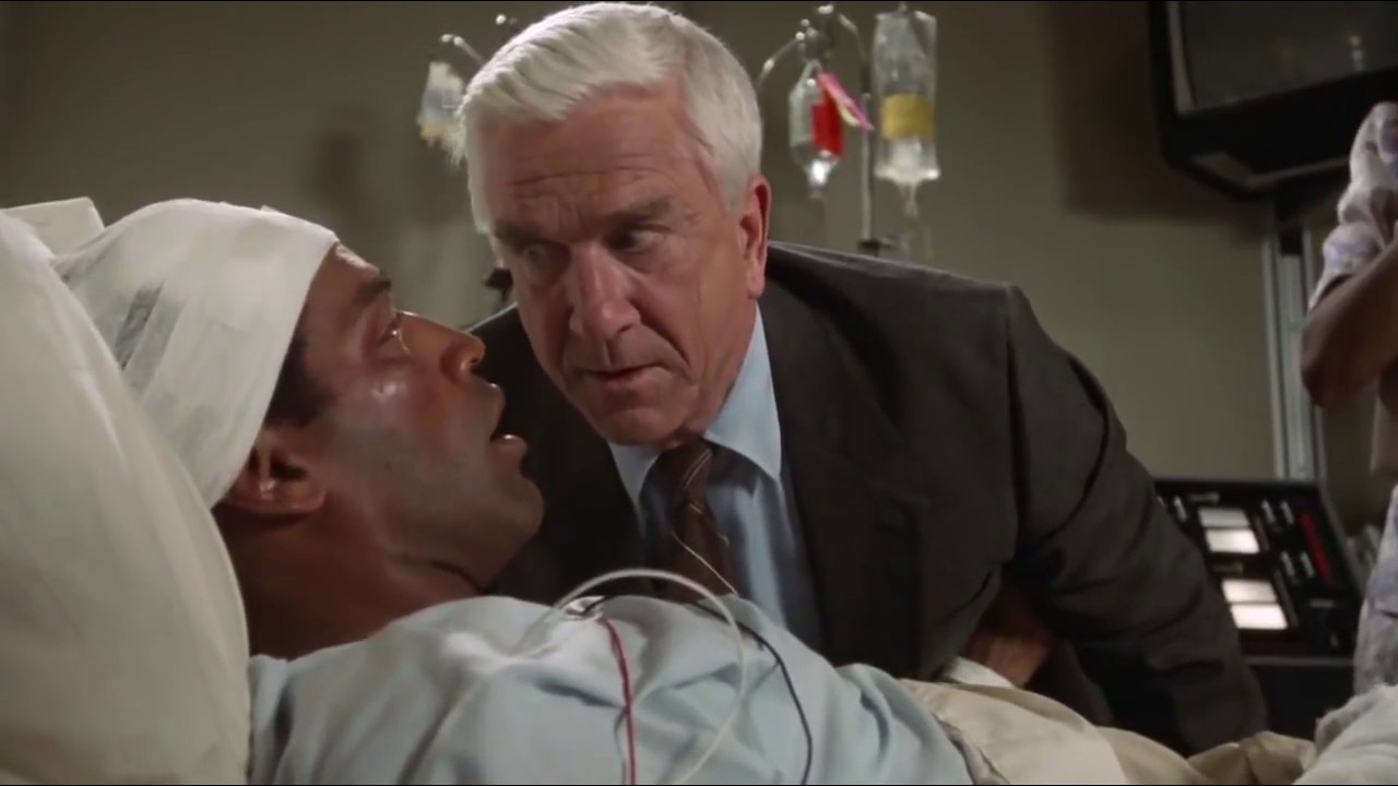O. J. Simpson and Leslie Nielsen in a still from The Naked Gun