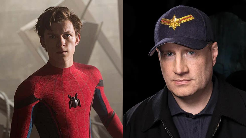 Tom Holland and Kevin Feige 