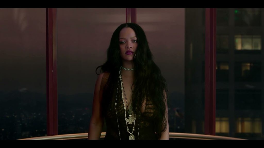 Rihanna in a still from the Savage X Fenty fashion show 2021