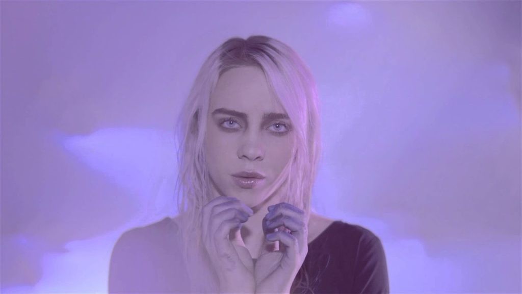 Billie Eilish in the music video for Ocean Eyes